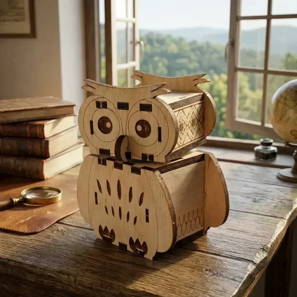 Kokomu フクロウミュージックボックス 日月潭文化デコレーション