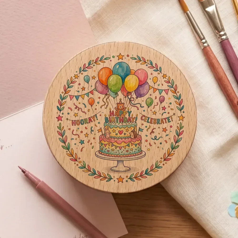 山毛櫸木紋透印-生日慶祝